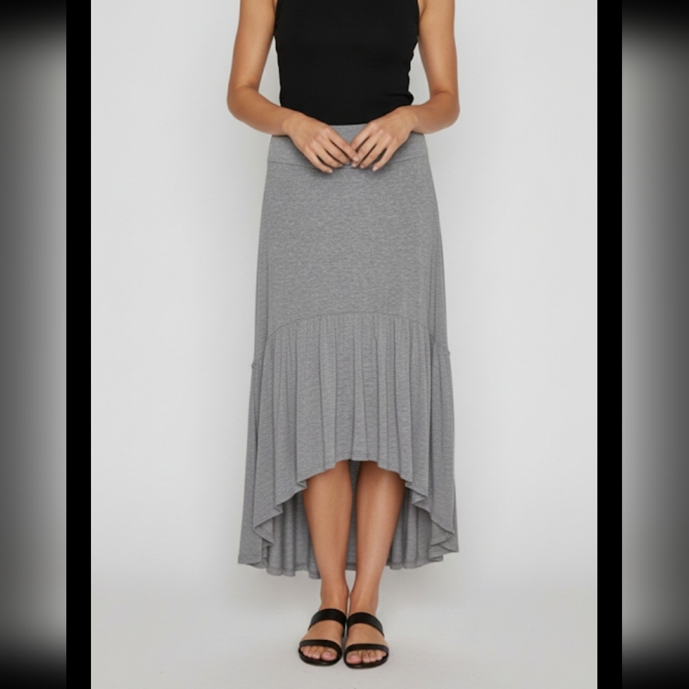 Grey Hi-Lo Maxi Skirt